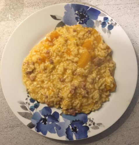 risotto con zucca e salsiccia